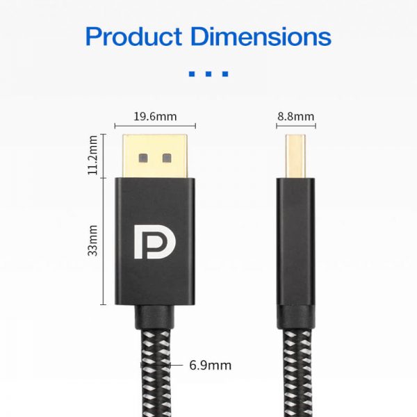 FS12004 8k DisplayPort 1.4 cable