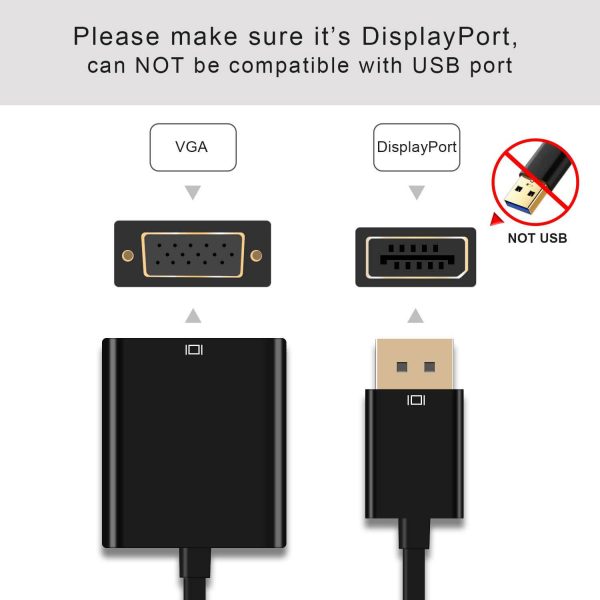 FS12103 Adaptador DisplayPort para VGA fêmea
