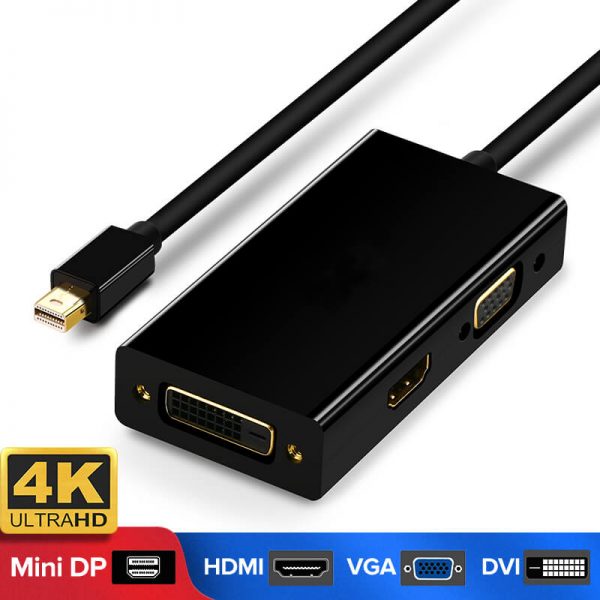 FS12406 Mini Displayport auf HDMI DVI VGA 3 in 1 Adapter