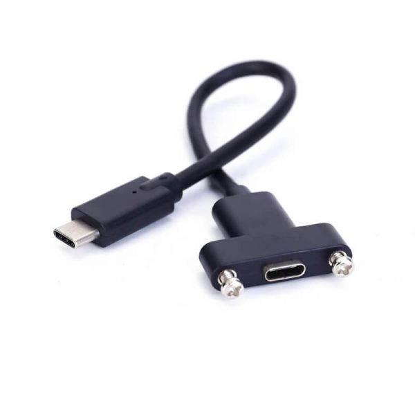 FSP3012 usb c male to female panel mount extension cable
