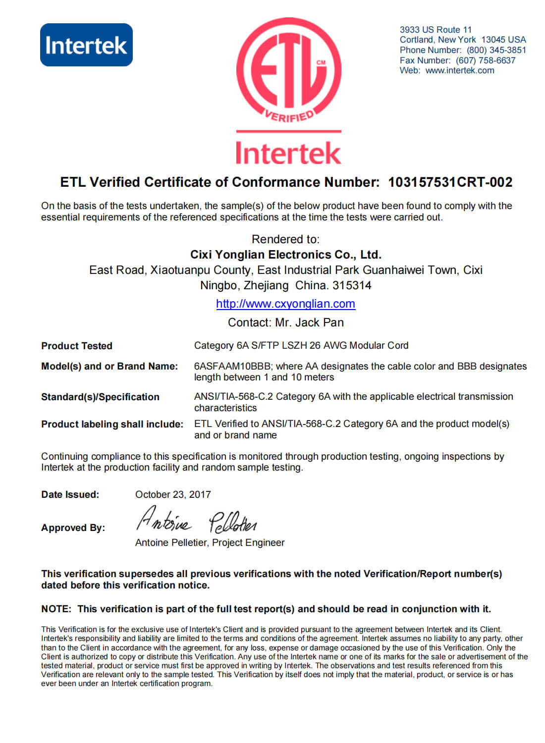 Certificat ETL