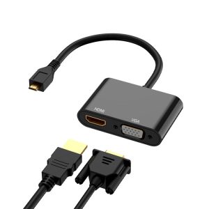Micro HDMI to HDMI and VGA 2 in 1 Adapter