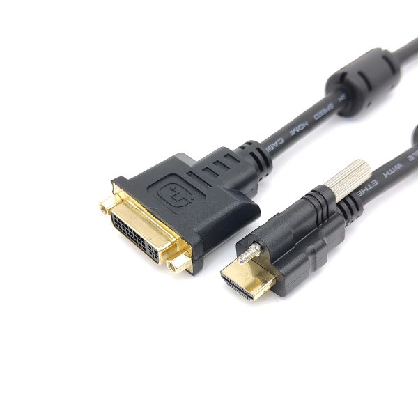 Cabo de montagem em painel HDMI para DVI, cabo de extensão macho para fêmea