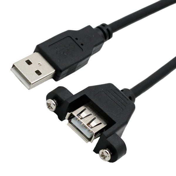 USB Type A Panel Mount Cable, Male to Female Extension Cable