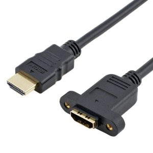 8K HDMI Panel Mount Extension cable, Male to Female, Three different connectors