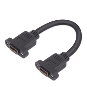 8K HDMI Panel Mount Cable, Female to Female, Three different connectors