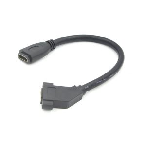 Cable HDMI 8K de montaje en panel con ángulo de 45°, hembra a hembra