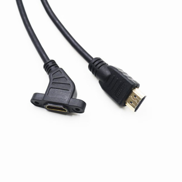 Câble d'extension HDMI 8K à 45° pour montage sur panneau, mâle-femelle