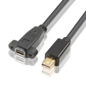 Cable de montaje en panel Mini DisplayPort, cable de extensión macho a hembra