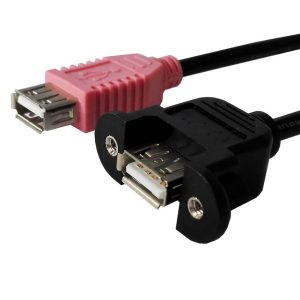 Cable USB 2.0 de montaje en panel, hembra a hembra