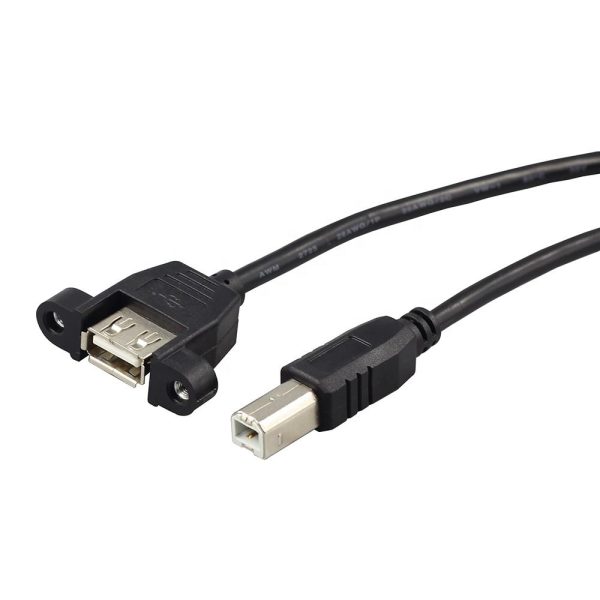 USB 2.0 Panel Mount B to A Cable Male to Female