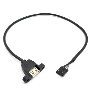 5Pin MotherBoard to USB 2.0 A female Panel Mount Cable