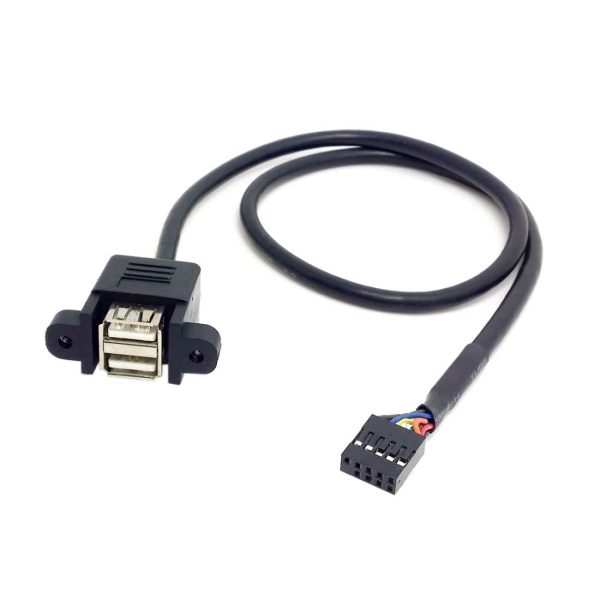 9Pin MotherBoard zu Dual USB 2.0 A female Panel Mount Kabel