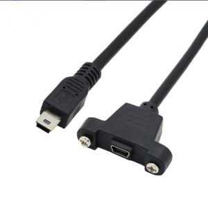Mini USB 2.0 Panel Mount Cable, Male to Female Extension Cable
