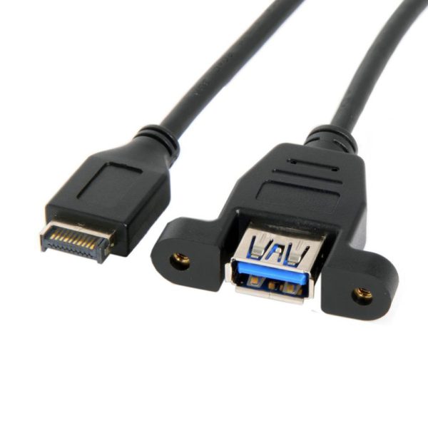 USB Type-E to USB 3.0 A Panel Mount Cable