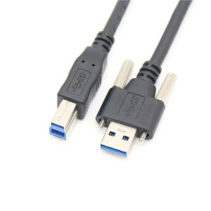 Cable USB 3.0 A a B para montaje en panel, macho a macho