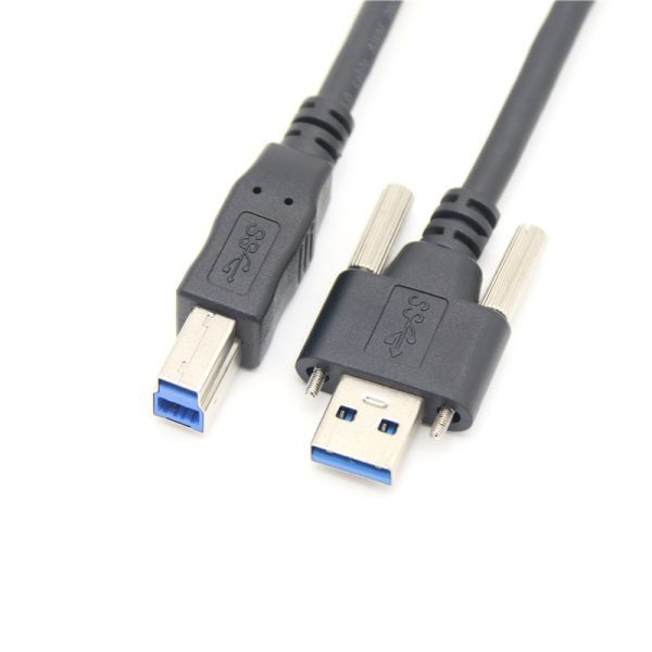 USB 3.0 A to B Panel Mount Cable, Male to Male