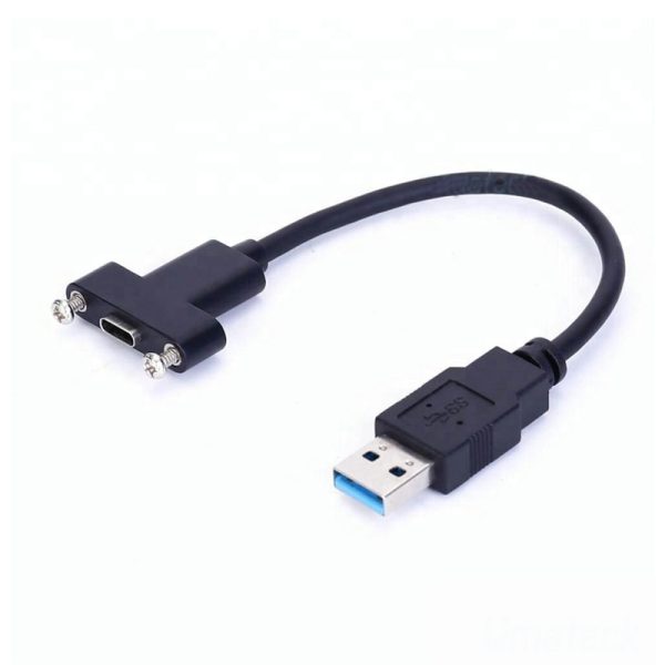 Câble d'extension USB C vers USB 3.0 A femelle vers mâle à montage sur panneau