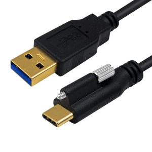 Cable USB 3.0 A a USB Type-C para montaje en panel con varilla roscada, macho a macho