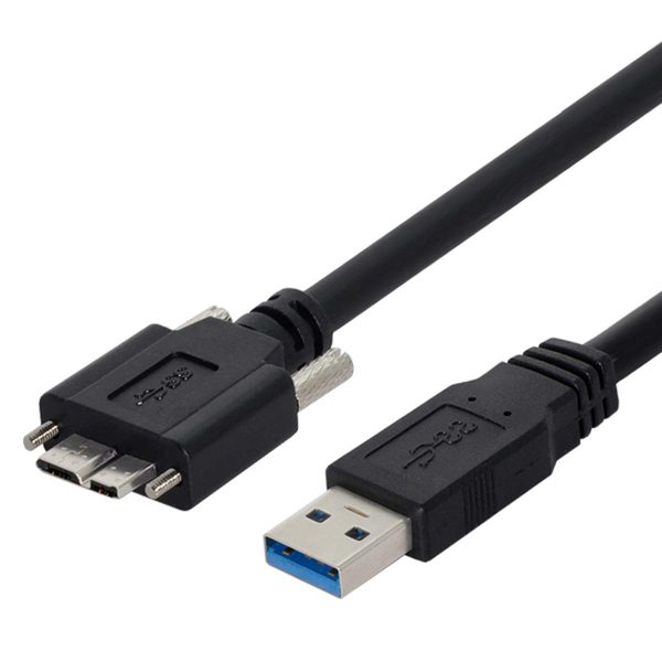 Câble Micro USB 3.0 mâle vers USB A mâle à monter sur panneau avec vis