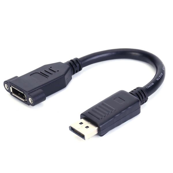 Câble d'extension DisplayPort 1.4 pour montage sur panneau, mâle vers femelle
