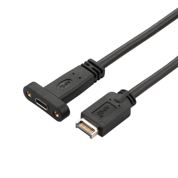 Câble de rallonge USB Type-E vers USB 3.1 Type C mâle vers femelle pour montage sur panneau