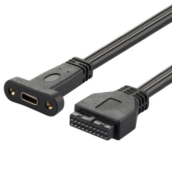 Cable de placa base de 20 patillas a USB 3.1 tipo C para montaje en panel