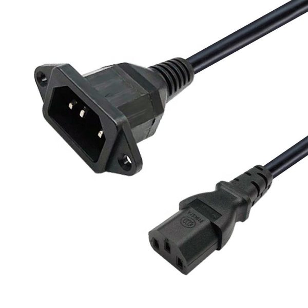Câble d'alimentation IEC C14 à C13 pour montage sur panneau