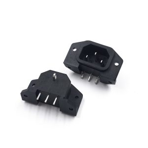 IEC Angle C14 Male to Female Power Socket with four screw holes