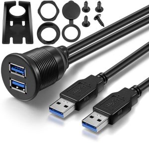 Dual Ports Flush USB Panel Mount Auto USB 3.0 A Stecker zu Buchse Wasserdichtes Kabel