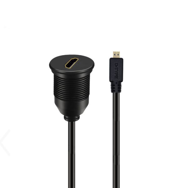 Micro HDMI 2.0 to Panel Mount HDMI Cable Male to Female Car Waterproof Cable (Câble HDMI mâle-femelle pour montage sur panneau)