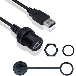 Cable empotrable redondo USB A de puerto único