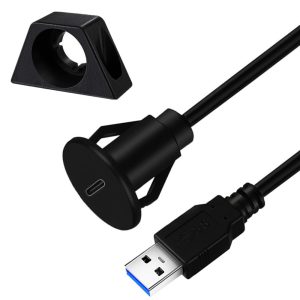 Single Port USB 3.0 A to USB C Panel Flush Mount Extension Cable