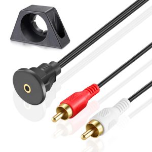 2RCA male to 3.5mm Female Panel Flush Mount Cable