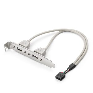 Câble adaptateur de plaque USB 9PIN vers 2 ports USB A femelle