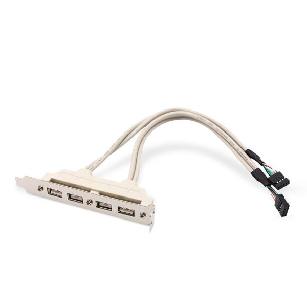 Câble adaptateur de plaque USB 9PIN double vers 4 ports USB A femelle