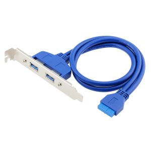 USB 3.0 20PIN to 2 Port USB A Female USB Slot Bracket Cable