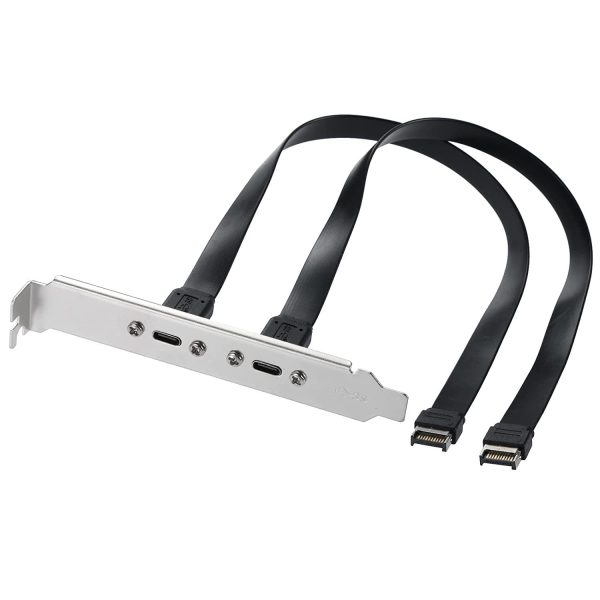 Câble adaptateur de plaque USB 3.1 Type E mâle vers 2 ports USB C femelle