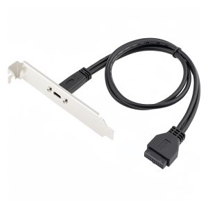 Cable adaptador de USB 3.0 hembra de 20 pines a USB tipo C de placa ranurada.