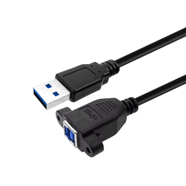 Cable de extensión USB 3.0 A a B para montaje en panel, macho a hembra