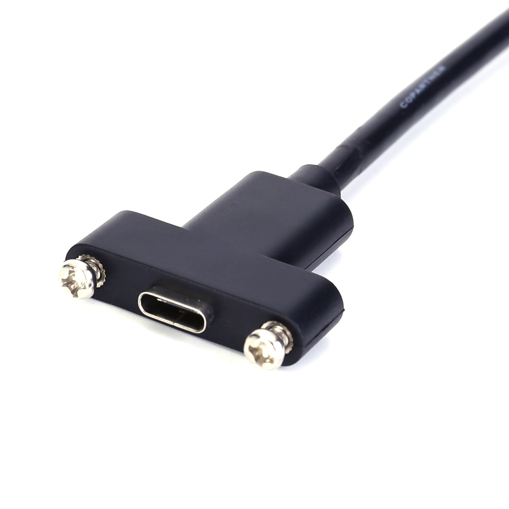 Cable de montaje en panel USB 2.0 A a USB-C, cable de extensión M-F